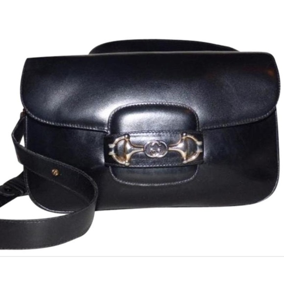 Gucci, Bags, Vintage Gucci 955 Horsebit Black Leather Purse